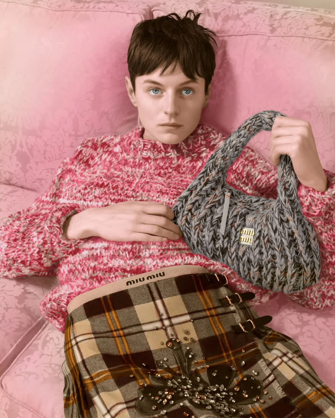MIU MIU UNVEILS ITS UPCYCLED 2024 COLLECTION STARRING EMMA CORRIN